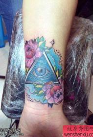 Wrist color god eye rose tattoo tattoo