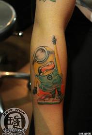 Arm color small yellow man tattoo pattern