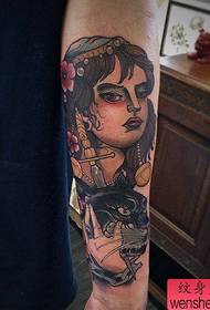 arm girl tattoo pattern