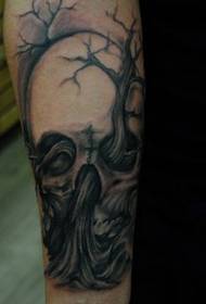 Man tatuering mönster: arm skalle tatuering mönster