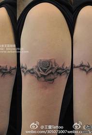 Arm flot klassisk rose og vitex tatoveringsmønster