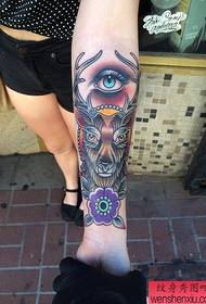 ကိုယ်ရည်ကိုယ်သွေးလက်အရောင် God Eye Tattoo ပုံစံ