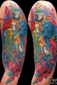 Arm trend classic color crow tattoo pattern