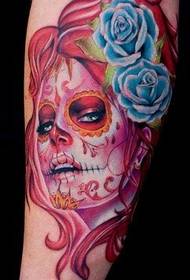 Armfarve, smuk, skønhed, rose, tatovering