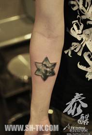 Elegant sterrenhemel ster zes-sterren tattoo patroon