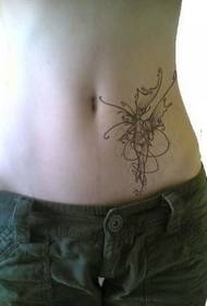 lány hasa vonal lány tetoválás
