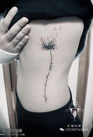 punct model de tatuaj crizantemă spini
