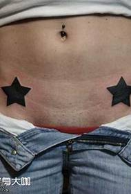 abdomen two stars tattoo pattern