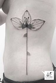 patrón de tatuaje de flores de punto fresco do abdomen 29287-patrón de tatuaxe dixital abdominal