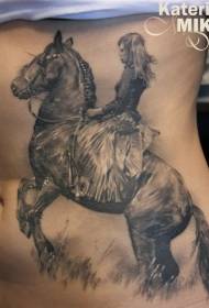 abdomen realistysk famke ride tatoetmuster