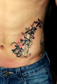 tatuaggio di pancia e bambù cinese da uomo 28871 - tatuaggio addome simpatico Topolino
