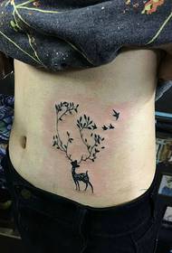 Abdominal Unicorn tattoo picture personality is simple