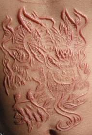 腹部恐ろしいカット肉悪魔タトゥーパターン