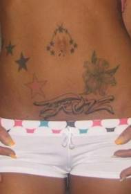 belly flower letter pentagram tattoo pattern