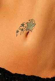 girl belly button star tattoo pattern