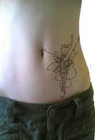 personality small fresh belly Stylish and beautiful angel tattoo picture