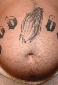 black belly on black belly prayer hand tattoo pattern