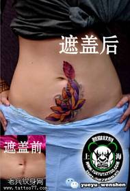 care acoperă lucrul model de tatuaj de lotus pictat