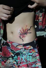 classic painted flower tattoo pattern