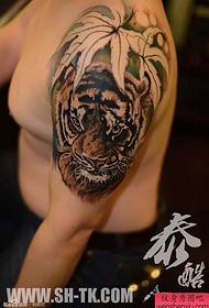 brazo selva tigre tatuaje patrón