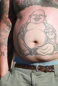 liña negra abdominal patrón de tatuaxe de Maitreya