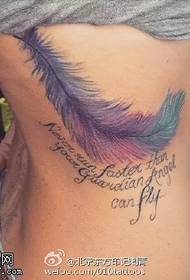 ຮູບແບບ tattoo ອັງກິດ feather ຈິງ