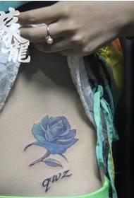 abdomen good-looking rose tattoo pattern picture