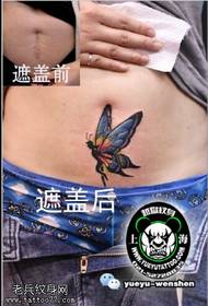 exquisite butterfly elf tattoo pattern
