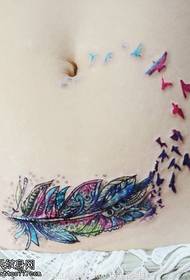 couleur beau motif de tatouage de plumes