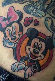 abdominal Mickey tattoo pattern