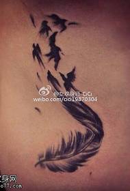ຮູບແບບ tattoo ທ້ອງນ້ອຍ feathered ກືນ