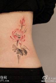 abdomen beautiful lotus tattoo pattern