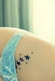 abdominal row of star tattoo pattern pictures