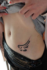 beauty abdomen good-looking totem wings tattoo pattern