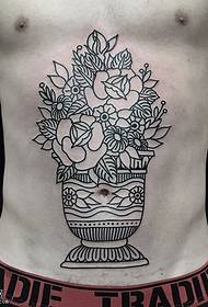 abdomen classic vase tattoo pattern