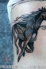 painted realistic Mercedes-Benz horse tattoo pattern