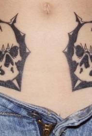 κοιλιά μαύρο μοτίβο τατουάζ κρανίο