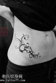 belly flower vine tattoo pattern