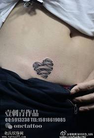 abdomen heart tattoo pattern