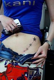Fashion Beauty Small Belly Star Totem Tattoo