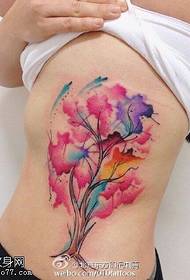 acuarela patrón de tatuaxe de árbore bonito