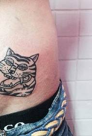 ຮູບແບບ tattoo cat prickly ຄລາສສິກ
