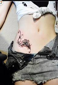 super cool super sexy beauty belly flower rattan tattoo Picture picture