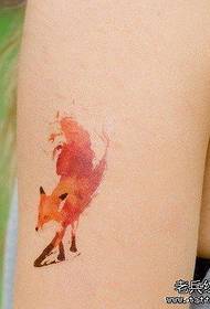 an arm colored fox tattoo pattern