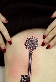 Sexy female belly beautiful fashion key tattoo pattern picture