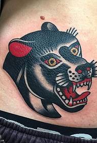 patró de tatuatge de pantera negra abdomen petit