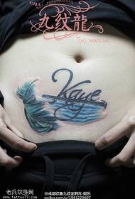 abdominal concealer feather tattoo pattern