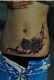 beauty belly fashion good-looking floral vine tattoo pattern picture