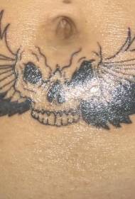 modello di tatuaggio addominale ali di libellula nera
