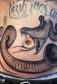 patrón de tatuaje de serpiente del vientre y carta